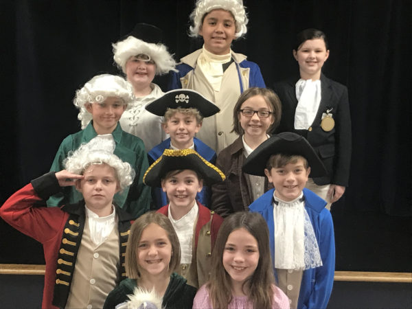 Children dressed as colonial Americans